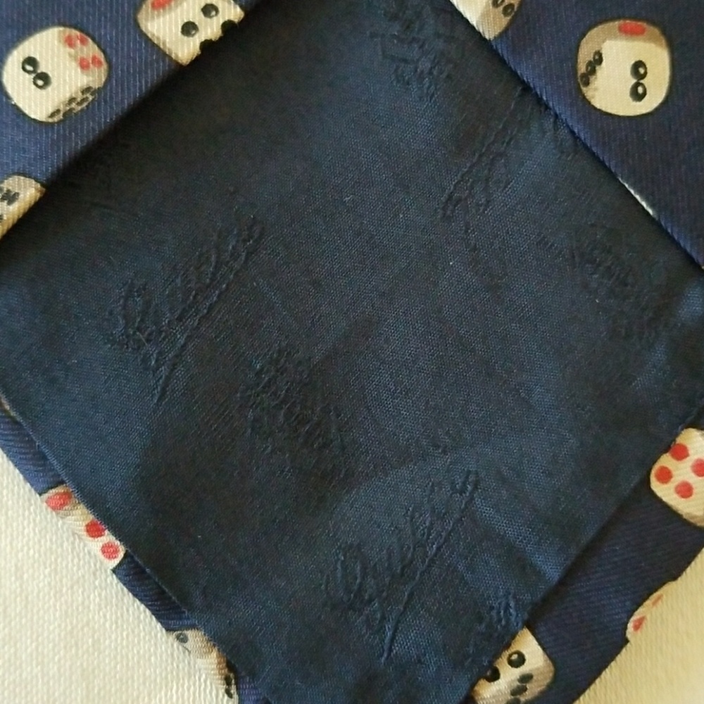 Gucci Novelty Craps Dice Die Tie Navy - Picture 3 of 4